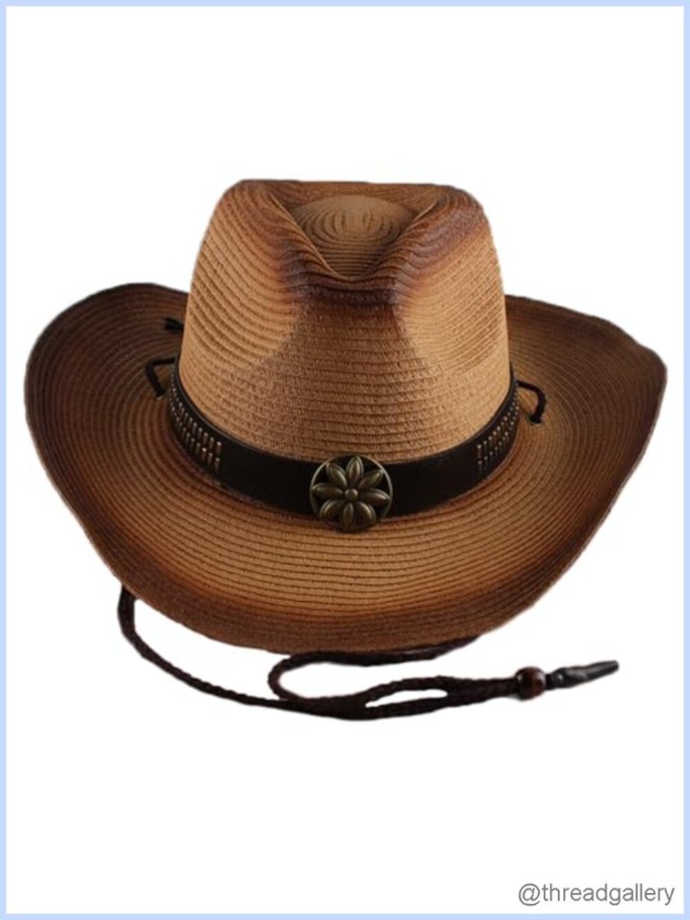 Cowboy Straw Hat Wide Brim Western Style Felt Cowgirl Hat Buckle